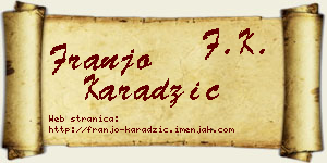 Franjo Karadžić vizit kartica